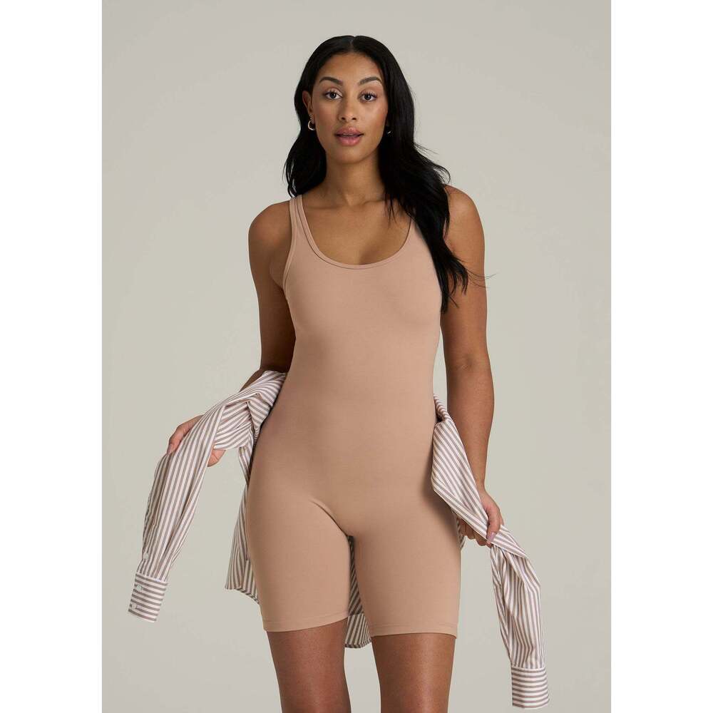 Balance Scoopneck Romper for Tall Women in Sun Tan Size S / Extra Tall